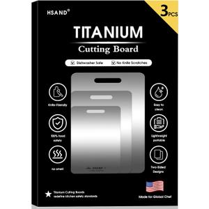 Titanium Cutting Boards for Kitchen, 100% Pure Titanium Cutting Boards, Cutting Board Double Sided Food Grade, Perfect for Sushi, Meat, Vegetables & Meal Prep  Easy To Clean (12"x9"+14"x10"+18"x12")