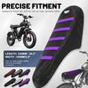 Ebike Seat Cover Upgraded for Ridstar Q20/Q20 pro EBikes Waterproof Non-Slip Seat Cover with Elastic Strap Seat Covers for Electric Dirt Bike (Black with Purple Ribs)
