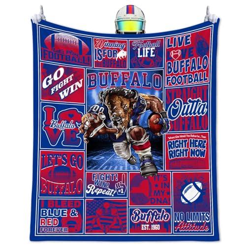 Football Blanket Gifts for Men 50" X 60", City Football Lovers Fan Gifts Merch Gear Suff Sports Fan Throw Blankets for Sofa Bed Bedroom Living Room Royal Blue