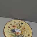 TLESKE Vintage Floral Flower Round Wall Art Decor Framed 10x10, Wildflower Botanical Canvas Wall Art Prints Artwork, Beige Wildflower Wall Hanging Room Door Decor for Bedroom Living Room