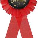 PATIKIL Birthday Ribbon, It's My Birthday Pin Fabric Tinplate Badge Brooch for Party Decoration Celebration Accessory (Black/Dark Red)
