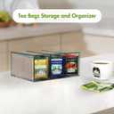 Transparent Tea Bag Storage Box, 6 PCS Large Bag with Lid, 6×2.3×3.3'' Single-Layer Thickened Drawer, Suitable for Cabinets, Kitchen