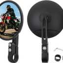 Motorcycle Bar End Mirror Fits 22mm 25mm Handlebars, Round Mirrors 360° Rotatable Rear View Side Mirror Compatible with Most Motorcycles, E-bike, Scooters