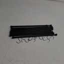 8 Packs Small Tension Rods 16 to 28 inch And 7 Hooks Spring Adjustable Bars for Camper RV Refrigerator, Kitchen Windows, Cupboard Utensils, Closet, and Cabinet, Black