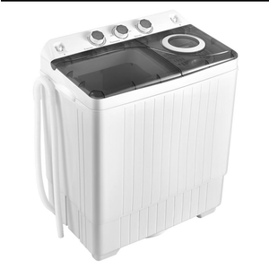 Twin Tub 26lbs Capacity Laundry Washer Portable Washing Machine, 18lbs, Grey+White