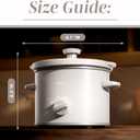 COOK WITH COLOR 2QT Mini Electric Round Slow Cooker - Adjustable Settings, Removable Stoneware Pot, Tempered Glass Lid, Dishwasher Safe, Cool-Touch Side Handles, Cream
