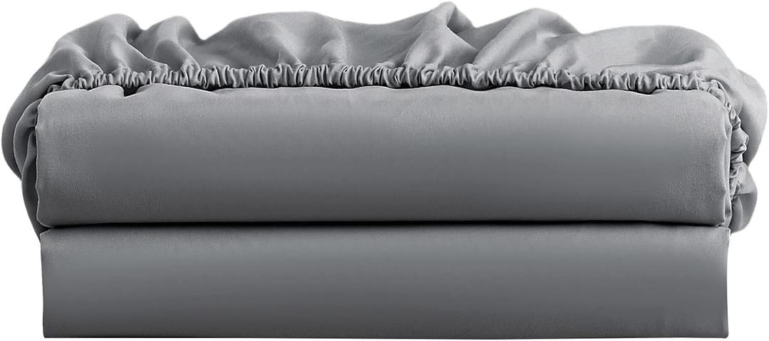 FreshCulture Twin Fitted Sheet 2 Pack - Hotel Quality - Ultra Soft & Breathable - Brushed Microfiber - Deep Pocket - Cooling Fitted Sheets for Twin Size Bed (Dark Grey)