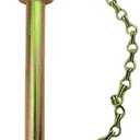 1Set Heavy Duty Steel Hitch Pin with Chain and Linchpin for Secure Mounting of Hitches and Axles (1” Dia x 6 1/4inch Long)