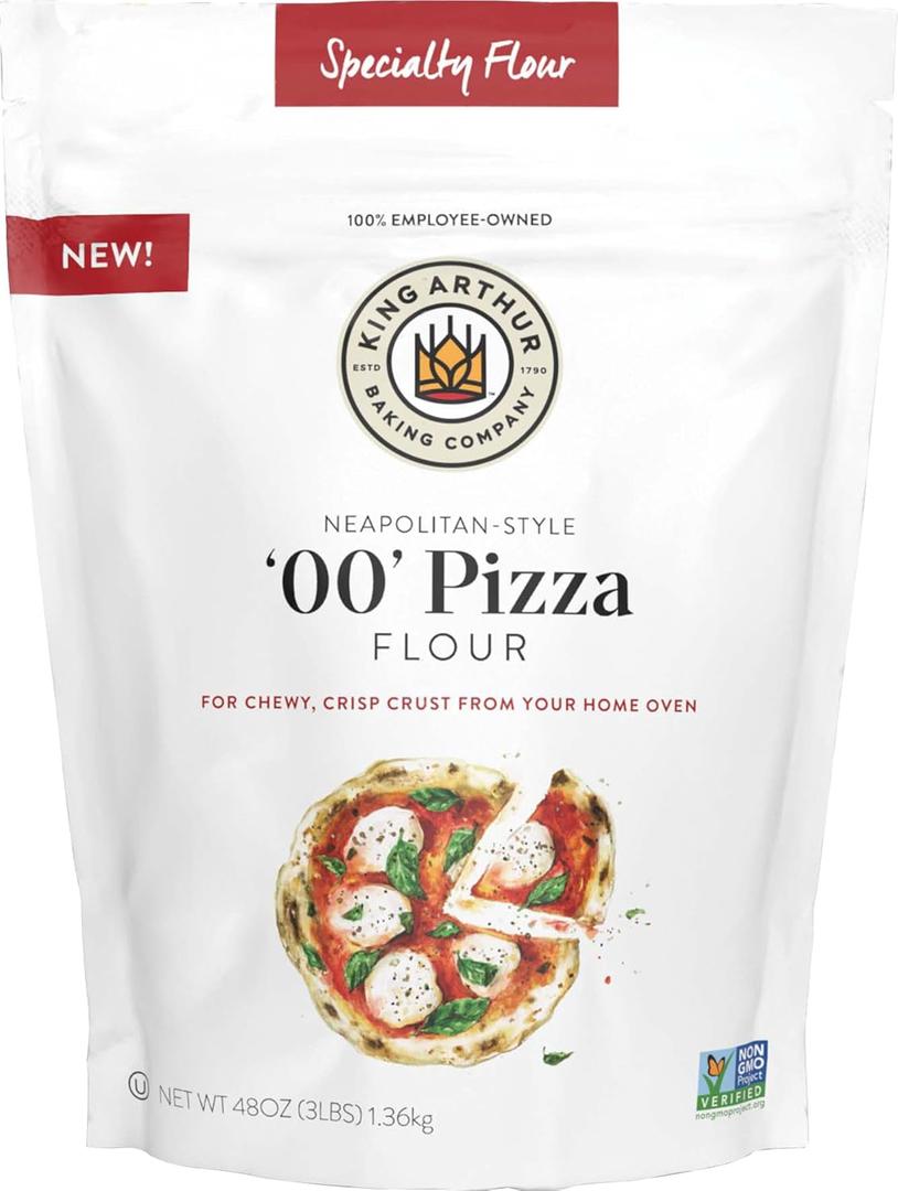 King Arthur 00 Pizza Flour: Premium Non-GMO American Wheat for Perfect Neapolitan-Style Crust - Finely Milled for Authentic Italian Pizza at Home - Ideal for Crispy, Chewy Pizzas (3 lbs) (48 Ounce (Pack of 1))