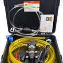 12V Fuel Transfer Pump Kit, Moves Up to 120 Gallons Of Gas or Diesel Per Hour, with High Elastic Fuel Pipe & 2 Power Cables, Great for Vehicles, Boats, Equipment, Gasoline, Diesel