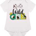 Baby Boys First Birthday Outfit Funny Bowtie One Year Old Cake Smash Pants Set (6-12 Months, Brown)