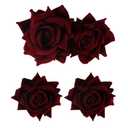 3 Pcs Rose Flower Hair Clip Rose Brooch Flamenco Dancer Hairpin Mexican Hair Accessories for Woman Girls Wedding Party Mother's Day Halloween Costume  (Dark Red)