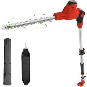 SHOHO Pole Hedge Trimmer Cordless Compatible with Milwaukee M18 Battery | 15.7 ft Max Trimming Height, 19 In Dual Action Steel Blade, Lightweight Long Reach Hedge Trimmer for Garden, Yard Pruning