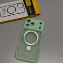 MOCCA Design for iPhone 17 Pro Max Case, Compatible with Magsafe [Premium Invisible Magnetic Ring Stand] [Military Drop Protection] Full Camera Guard Translucent Matte Slim Phone Cover, Matcha Green