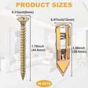 PAGOW 80 Pcs Self-Drilling Anchors, 2024 Upgraded Ancors and Screws for Heavy Duty, Metal Screw Anchors Kit, No Drill and Holes in Wall (40 Pcs Steel Anchors 0.47"x1.56" + 40 Pcs Zinc Screws) (Gold)