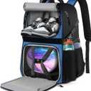 Bowling Ball Bag, Single Bowling Backpack with Shoe Totes Bag Up to Size 16, Padded Ball Holder Bag, Accessories Gifts for Lovers/Player, Black (Blue)