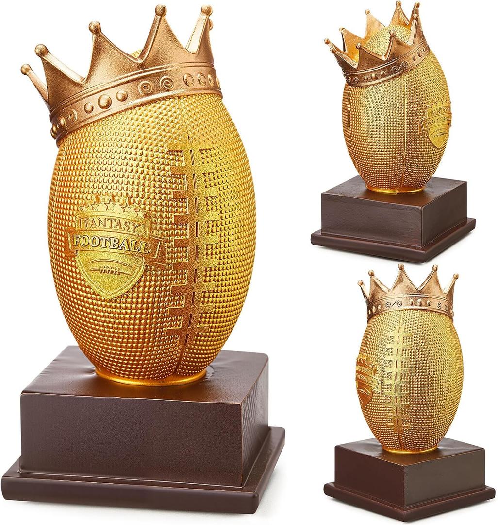 Quelay Tall Football Champion King Trophy for Football Sports Trophy Participation Winner Gift Goalpost Award (12 Inch, Gold)