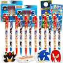 Sonic Mechanical Pencils and Erasers Party Favors Bulk, 20 Pencils and 8 Erasers for Goodie Bags, Loot Bags, Plus More | Sonic Party Supplies Kids, Boys, Girls