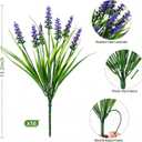 16 Bundles Artificial Lavender Flowers, UV Resistant Fake Plants for Indoor Outdoor Decor, Perfect for Patio Garden Front Porch Pathway Hanging Planter, Purple