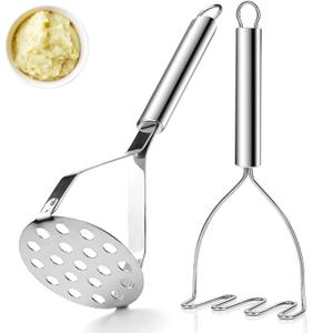 Potato Masher Stainless Steel 2pcs, Mashed Potato Masher Kitchen Tool, Durable Mash Potatoes Masher Kitchen Utensils, Kitchen Gadgets Easy to Clean