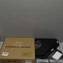 Furshus Corner Bread Box for Kitchen Countertop,Bread Storage for Homemade Bread, Double Layer Large Bamboo Kitchen Storage Bin with Window (Black, Medium)