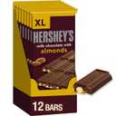 HERSHEY'S Milk Chocolate with Almonds XL, Candy Bars, 4.25 oz (12 Count, 16 Pieces), Best Before 11 2025 