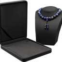 Jewelry Set Velvet Box Necklace Earring Ring Necklace Bracelet Gift Display Case Wedding Jewelry Storage Holder (Deep Gray For Chunky Collar Necklace)