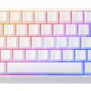 YUNZII x MADLIONS MAD68 HE Rapid Trigger Wired Magnetic Mechanical Gaming Keyboard 60% Hall Effect Switches Adjustable Actuation, PBT Keycaps RGB Hot-Swap,8K Hz Polling Rate(White,Amber Pro Switch)