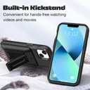 SAMONPOW for iPhone 13 Case / 14 Case Wallet with Card Holder [3 Cards] & Stand Heavy Duty Protective Shockproof Hidden Card Slot Wallet Phone Case for iPhone 13 14 for Women Men, Black