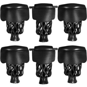 Collapsar Pool Table Pockets - Leatherette Billiard Set of 6 Replacement Accessories (Black-Brick)