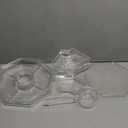 IVYHOME Ice Serving Lazy Susan, Chilled Food Containers with 4 Removable Dishes and Smooth Rotating Tray, Condiment Server with Separate Lids, for Bar Accessories, Fruit, Salad, Taco, Party Garnish