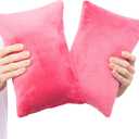 1 MIDDLE ONE 2 Pack Small Pillow, Memory Foam Mini Pillow 11 X 7 Inches for Travel, Sleeping, Nap and Neck, Knee, Lumbar Support, Tiny Cushion for Pet, Dogs (Red)
