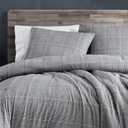 Kenneth Cole New York - Queen Comforter Set, Cotton Flannel Bedding with Matching Shams, All Season Home Decor (Sussex Black, Queen)