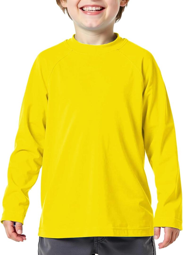 Boys Rash Guard Swim Shirt Long Sleeve UPF 50+ for Toddler Kids UV Protection Outdoor Rashguard Sun Shirt (6-7 Years, Yellow) Boys Rash Guard Swim Shirt Long Sleeve UPF 50+ for Toddler Kids UV Protection Outdoor Rashguard Sun Shirt (6-7 Years, Yellow)
