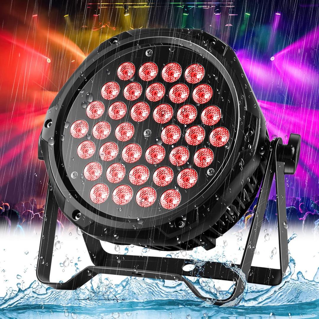 LED Stage Lights IP67 Waterproof Par Lights, 36LED 180W RGB High Power HOLDLAMP Outdoor Uplights for Events with DMX Control Sound Activated for Party Bar Church DJ Wedding Live Show