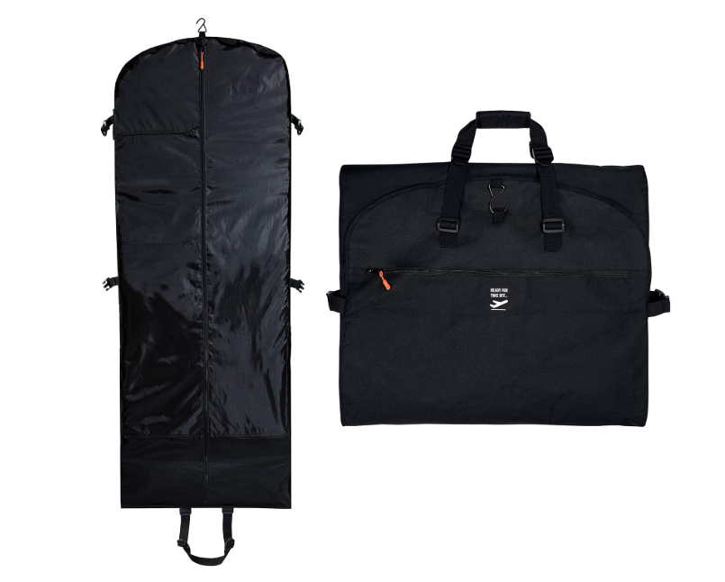 SAY HO UM Trifold 66 Inch Women Travel Garment Bag With Gown | Hanging, Breathable, Foldable | Full Length Traveling 7 pockets | Extra Long Wedding Dress, Formal, Evening, Ball Clothes Carry On