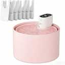Cordless Ceramic Cat Water Fountain 78oz/2.3L with 7 Filter Automatic Super Silent Intelligent Sensor Cordless Pet Drinking Dispenser 4000mAh Battery Dog Water Bowl Dispenser - for Pets (Pink)