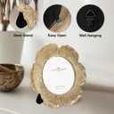 Circular Gold Floral Photo Frame / 4x4 In | For Tabletop Display | Perfect for Home Decor, Wedding, Graduation, Or Milestone Photos