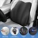 BEBAS Lumbar Support Pillow for Car, Memory Foam Back Cushion for Driving, Ergonomic Lumbar Pillow for Pain Relief, Comfort Lower Back Support for Office Chairs, Car Seat, Wheelchair -Black
