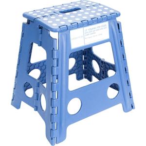 Essentials 21048 15-Inch Folding Step Stool, Wide Folding Step Stool, Plastic Step Stools For Adults, Garden Step Stool, Foldable High Stool