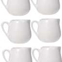 Mikinona 6pcs Ceramic Sauce Jugs Milk Storage Jars Spoon Condiment Containers Lids