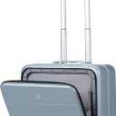 MILADA 18 Inch Carry On Luggage Hard Shell Suitcase With Wheels, TSA Travel Bag For Women Men Rolling Aluminum Frame Small Luggage, Grey