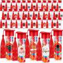 50 Sets 2026 Graduation Candy Tubes Bulk Jars with Label Stickers Graduation Party Favor Gumball Container with Tassel Cap Clear Plastic Test Tubes for DIY Grad Table Party Favors Prize Items (Red)