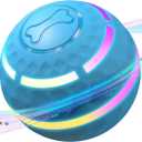 Apasiri Interactive Dog Toys: Automatic Moving Dog Balls with LED Lights, Puppy Toy to Keep Them Busy, Duraspin Dog Ball for Small,Medium,Large Dogs, Dog Toys for Aggressive Chewers,Rechargeable(Blue)