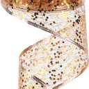 MEEDEE Orange Glitter Wire Mesh Ribbon with Sparkle Halloween Ribbons Wired 2.5 Inch Wired Ribbons Burnt Orange Ribbon for Christmas Tree Decoration, Wreath Bow Making (25 Yards)