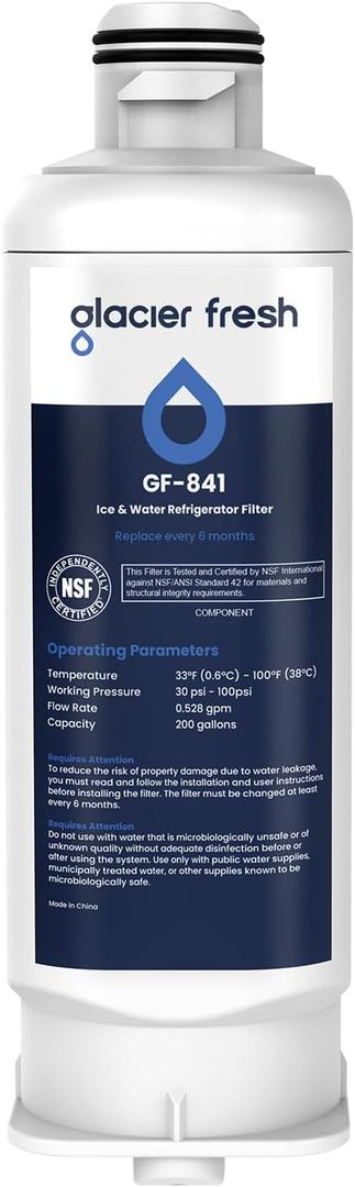 GLACIER FRESH Replacement for DA97-17376B Refrigerator Water Filters, HAF-QIN, HAF-QIN/EXP, DA97-08006C, RF23M8070SG, RF23M8070SR, RF23M8090SG, RF23M8090SR, RF23M8570SR, RF23M8590SG (1 Pack)