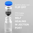 2ml Sealed Vials with Self Healing Injection Port and Plastic-Aluminum Flip Caps,Glass Empty Vials for Injection 50 Pack