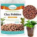 Legigo 2 LB Organic Leca Clay Pebbles for Plants, 4mm-16mm 100% Natural Leca Balls for Indoor Plants, Hydroton Clay Pebbles for Plants Hydroponic Aquaponics Growing Orchid Drainage Terrarium