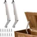 2 Pack | 200N Gas Strut Spring Hinges for Heavy Lids to Keep Stay, Slow Down and Soft Close, Hydraulic Hinges for Toy Box Chest, Bench, Toolbox and Basement Floor Door