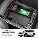 Autorder Center Console Organizer for 2025-2026 Subaru Forester Accessories Armrest Storage Box Secondary Insert Tray with Black Silicone Mats